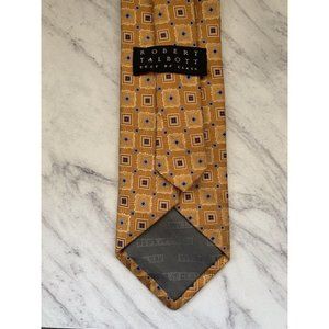 Robert Talbott Best of Class Geometric Silk Tie - Bronze With Blue Accents